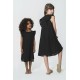 For You Kids Organic Shoulder Ruffle Black Dress