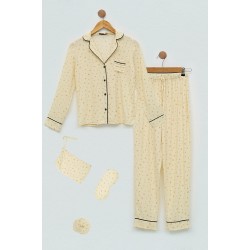 For You Kids 7 Pcs Viscose Star Polka Dot Yellow Pajamas Set