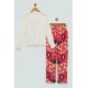 For You Kids 4-Piece Flowers Printed Black Pajamas Set