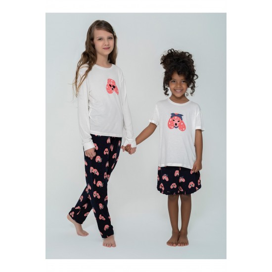 For You Kids Pink Dog Pattern Pajama Set of 4