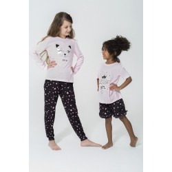 For You Kids 4-Star Cat Pattern Pajamas Set