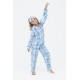 For You Kids 7 Pieces Pink Pile Plaid Pajamas Set