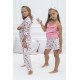 For You Kids 7 Pieces Pink Piping Super Girl Patterned Pajamas Set