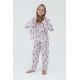 For You Kids 7 Pieces Pink Piping Super Girl Patterned Pajamas Set