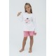 For You Kids 4-Piece Hero Girl Pattern Pink Pajamas Set