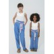 For You Kids Organic Belted Pocket Blue Trousers