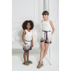 For You Kids Navy Blue Floral Patterned Shorts