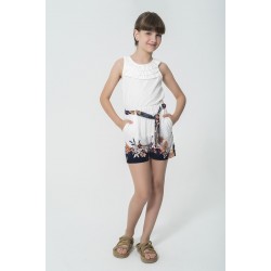 For You Kids Navy Blue Floral Patterned Shorts