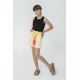 For You Kids Organic Belt Pocketed Double Leg Yellow Shorts