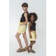 For You Kids Organic Belt Pocketed Double Leg Yellow Shorts