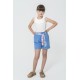 For You Kids Organic Belt Pocketed Double Leg Blue Shorts