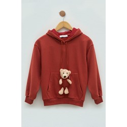 For You Kids Girl With Teddy Bear Tile Sweatshirt