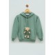 For You Kids Baby Girl Green Sweatshirt with Teddy Bear