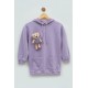 For You Kids Girl Lilac Sweatshirt with Teddy Bear Tunic