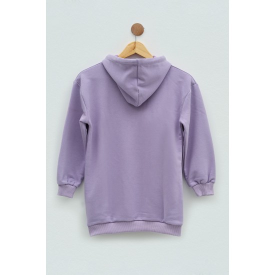 For You Kids Girl Lilac Sweatshirt with Teddy Bear Tunic