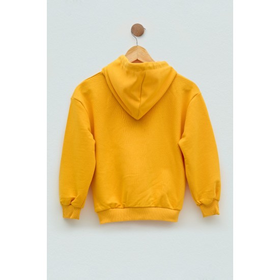 For You Kids Baby Girl Yellow Sweatshirt with Teddy Bear