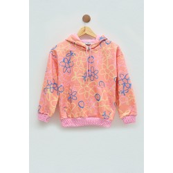 For You Kids Girl Emoji Daisy Flower Patterned Sweatshirt