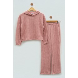 For You Kids Girls Pink Knitwear Sweatshirt Set