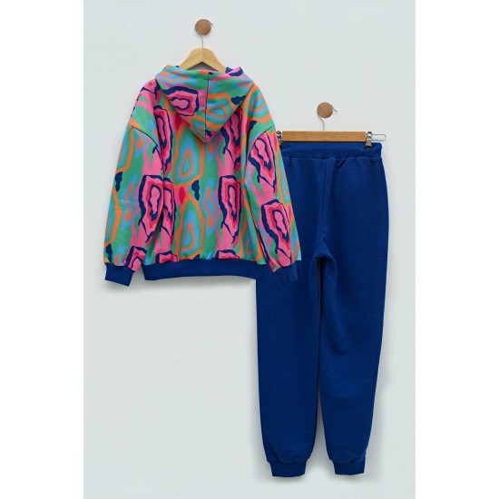 For You Kids Girl Patterned Tracksuit Set