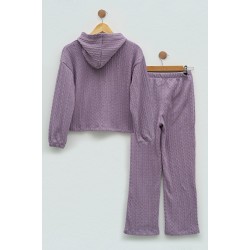 For You Kids Girl Lilac Knitwear Sweatshirt Set