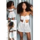 For You Moda Women's 2-pack Organic White Top and Bottom Shorts Set