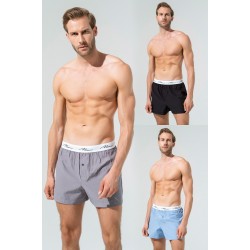 For You Man Triple Gray Black Blue Woven Boxer