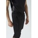 For You Man 2 Piece Side Mesh Detail T-shirt Black Joger Set