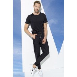 For You Man 2 Piece Side Mesh Detail T-shirt Black Joger Set