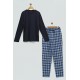 For You Man 2-pack Plaid Flannel Navy Blue Pajamas Set