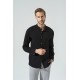 For You Man Organic Straight Collar Long Sleeve Black Shirt