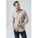 For You Man Organic Straight Collar Long Sleeve Stone Shirt