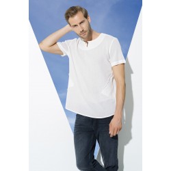 For You Man Organic One Button Short Sleeve White Shirt