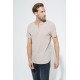 For You Man Organic Single Button Short Sleeve Stone Shirt