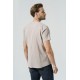 For You Man Organic Single Button Short Sleeve Stone Shirt