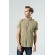 For You Man Organic Crew Neck Full Pat Short Sleeve Khaki Shirt