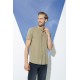 For You Man Organic Crew Neck Full Pat Short Sleeve Khaki Shirt