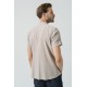 For You Man Organic Classic Collar Full Pat Short Sleeve Stone Shirt