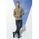 For You Man Organic Pocket Collar Long Sleeve Khaki Shirt