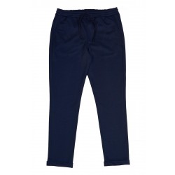 For You Man Slim Fit Pique Look Navy Blue Trousers