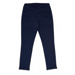 For You Man Slim Fit Pique Look Navy Blue Trousers