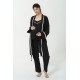 For You Mama 5-Piece Organic Black Pajama Set with Robe