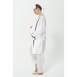 For You Mama 5 Piece Organic White Pajama Set With Robe