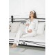 For You Mama 5 Piece Pocket Mama Embroidery White Long Pajamas Set