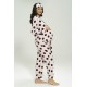 For You Mama 5-Piece Viscose Long Sleeve Black Polka Dot Pink Pajamas Set