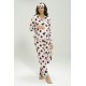 For You Mama 5-Piece Viscose Long Sleeve Black Polka Dot Pink Pajamas Set