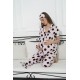 For You Mama 5-Piece Viscose Black Polka Dot Pink Pajamas Set