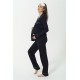 For You Mama 5 Piece Pocket Mama Embroidery Navy Blue Long Pajamas Set