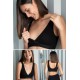 For You Mama 2-Piece Cross Front Nursing Bra Black&Grey