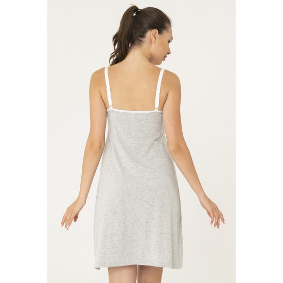 For You Mama Gray Breastfeeding Nightdress