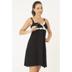 For You Mama Black Breastfeeding Nightgown